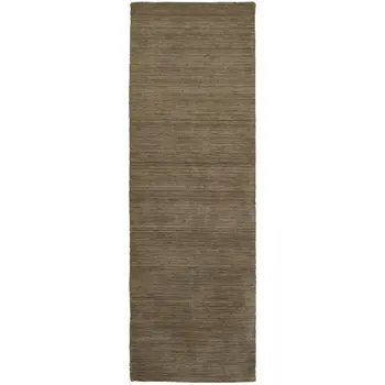 8' Gray Wool Hand Tufted Runner Rug