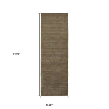 8' Gray Wool Hand Tufted Runner Rug