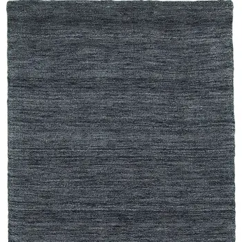 8' Navy Blue Wool Hand Tufted Runner Rug
