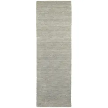 8' Gray Wool Hand Tufted Runner Rug
