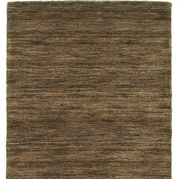 8' Brown Wool Hand Tufted Runner Rug