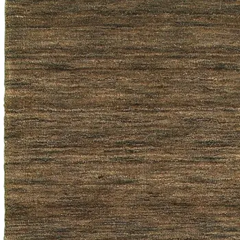 8' Brown Wool Hand Tufted Runner Rug