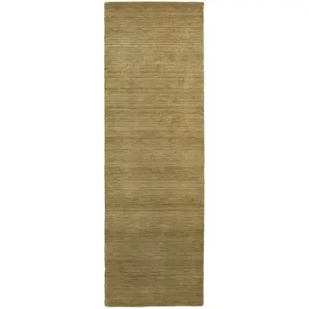 8' Gold Wool Hand Tufted Runner Rug