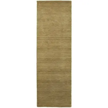 8' Gold Wool Hand Tufted Runner Rug