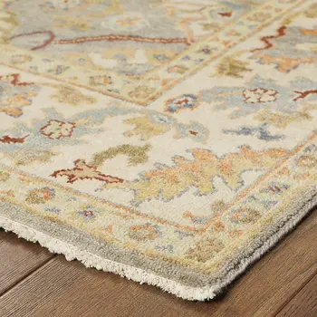 8' X 10' Gray And Beige Wool Oriental Hand Knotted Area Rug