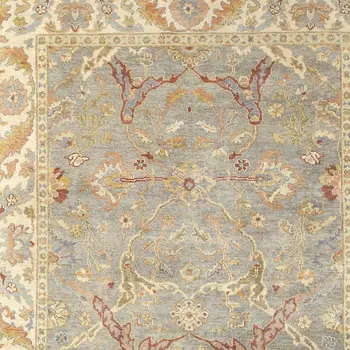 8' X 10' Gray And Beige Wool Oriental Hand Knotted Area Rug