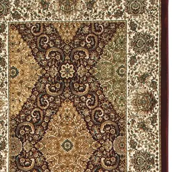 10' Red Light Brown And Ivory Oriental Runner Rug With Fringe