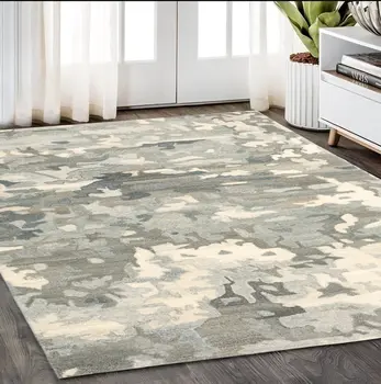 5' X 8' Gray And Charcoal Wool Abstract Hand Tufted Area Rug