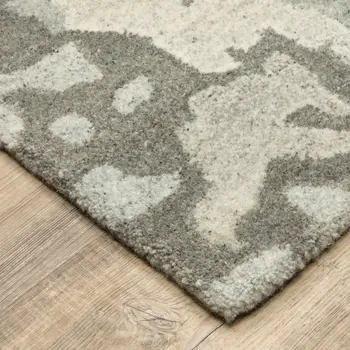 5' X 8' Gray And Charcoal Wool Abstract Hand Tufted Area Rug