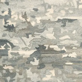 5' X 8' Gray And Charcoal Wool Abstract Hand Tufted Area Rug