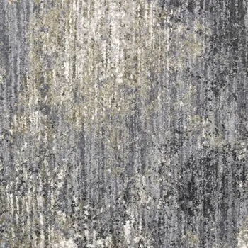 4' X 6' Gray And Ivory Abstract Shag Area Rug