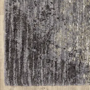 4' X 6' Gray And Ivory Abstract Shag Area Rug