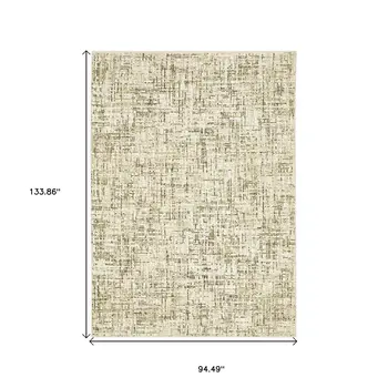 8' X 11' Ivory And Brown Abstract Area Rug