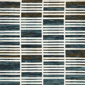 8' X 11' Ivory And Blue Geometric Area Rug