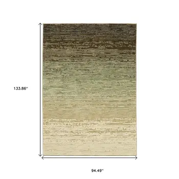 8' X 11' Beige And Brown Abstract Area Rug