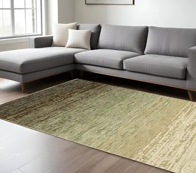 8' X 11' Beige And Brown Abstract Area Rug