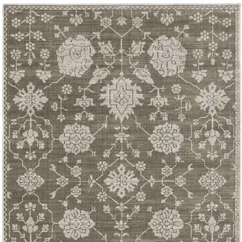 8' X 11' Gray And Light Gray Oriental Area Rug
