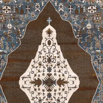 8' X 11' Gray And Blue Medallion Area Rug
