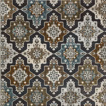 8' X 11' Gray And Blue Medallion Area Rug