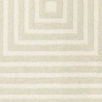 8' X 11' Ivory And Beige Geometric Area Rug