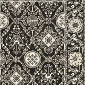 8' X 11' Charcoal And Gray Oriental Area Rug