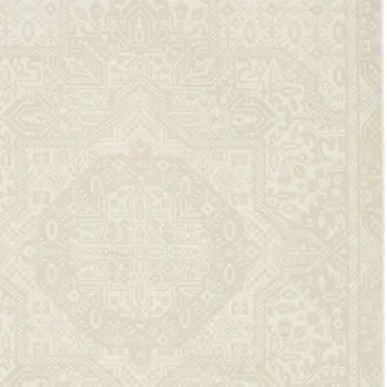 8' X 11' Ivory And Beige Medallion Area Rug