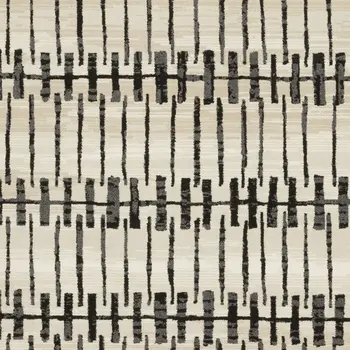 8' X 11' Beige And Black Geometric Area Rug