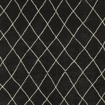 8' X 11' Charcoal And Ivory Trellis Area Rug
