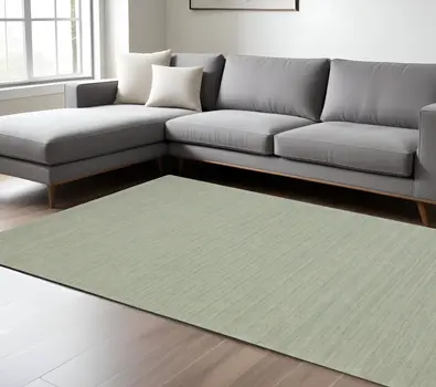8' X 10' Silver Wool Hand Tufted Area Rug