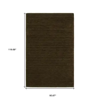 8' X 10' Brown Wool Hand Tufted Area Rug