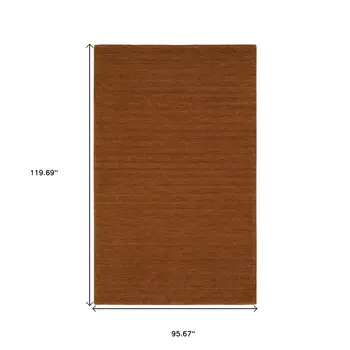 8' X 10' Rust Wool Hand Tufted Area Rug