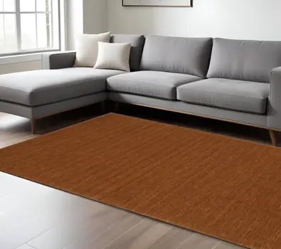 8' X 10' Rust Wool Hand Tufted Area Rug