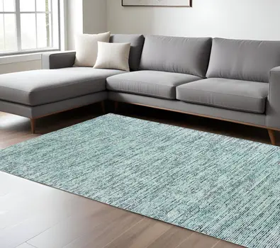 8' X 10' Blue Hand Tufted Area Rug