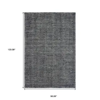 8' X 10' Charcoal Hand Tufted Area Rug