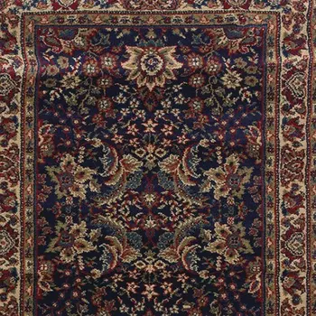9' Blue And Red Oriental Runner Rug