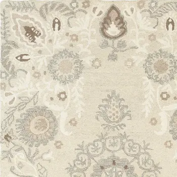 8' X 10' Sand Wool Floral Hand Tufted Area Rug