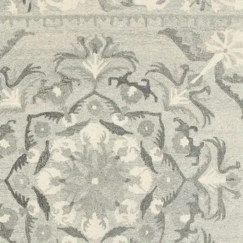 8' X 10' Ivory Wool Floral Hand Tufted Area Rug