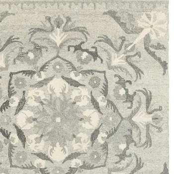 8' X 10' Ivory Wool Floral Hand Tufted Area Rug