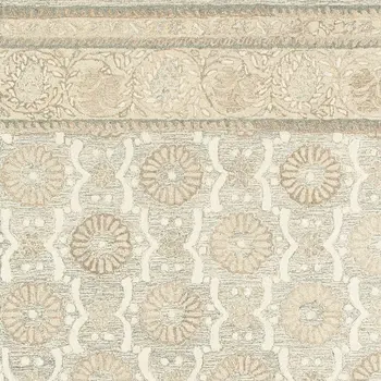 8' X 10' Sand Wool Floral Hand Tufted Area Rug