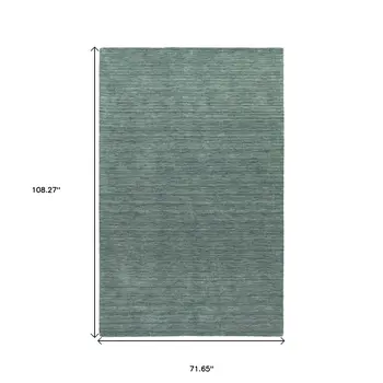 6' X 9' Light Blue Wool Hand Tufted Area Rug