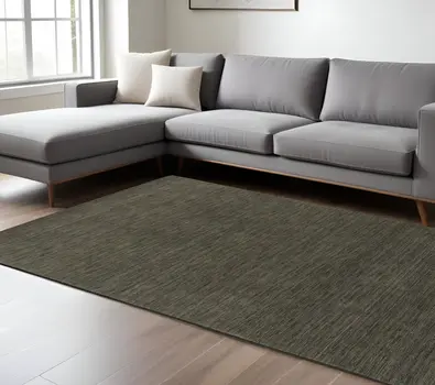 6' X 9' Charcoal Wool Hand Tufted Area Rug
