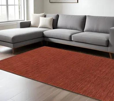 6' X 9' Rust Wool Hand Tufted Area Rug