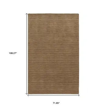 6' X 9' Tan Wool Hand Tufted Area Rug