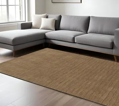 6' X 9' Tan Wool Hand Tufted Area Rug
