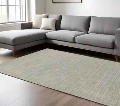 6' X 9' Gray Wool Hand Tufted Area Rug