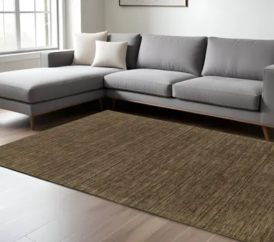 6' X 9' Brown Wool Hand Tufted Area Rug