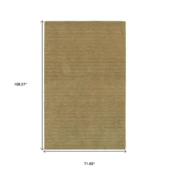6' X 9' Gold Wool Hand Tufted Area Rug