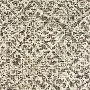 8' X 10' Brown And Ivory Wool Floral Hand Tufted Area Rug