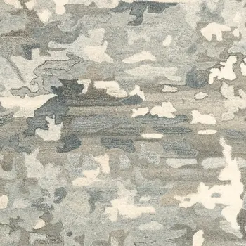 8' X 10' Gray And Charcoal Wool Abstract Hand Tufted Area Rug