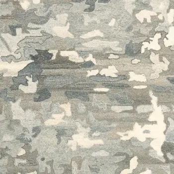8' X 10' Gray And Charcoal Wool Abstract Hand Tufted Area Rug
